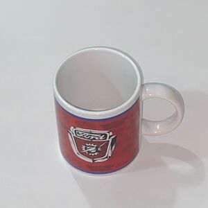 VTG, 60s 70s Ford Motor Company Coffee Mug Lightning Bolt Crest Red